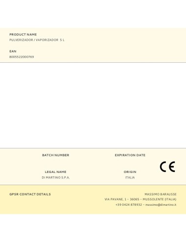 Pulverizador / vaporizador 5 l