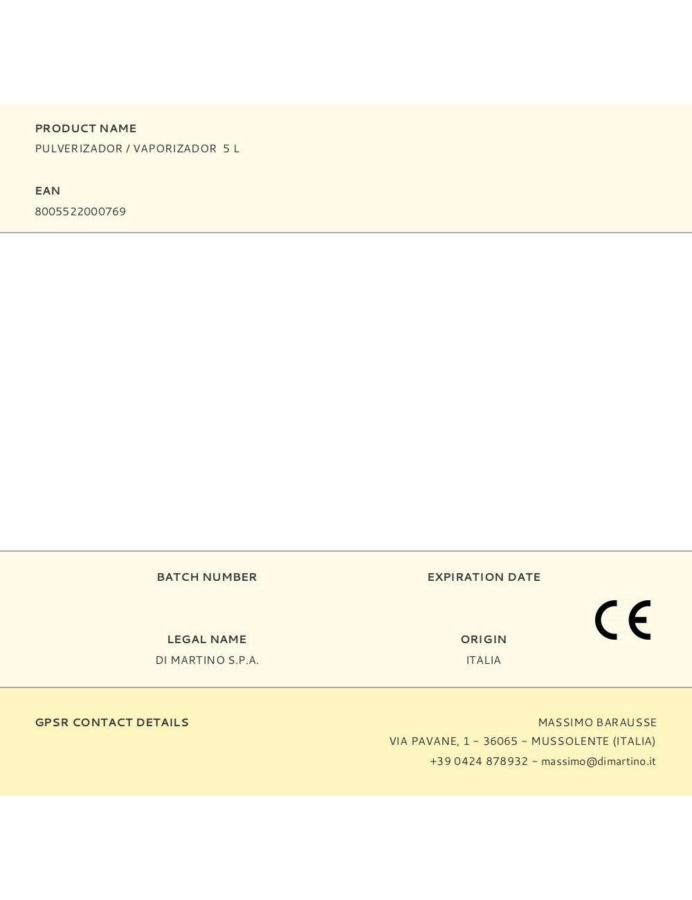 Pulverizador / vaporizador 5 l