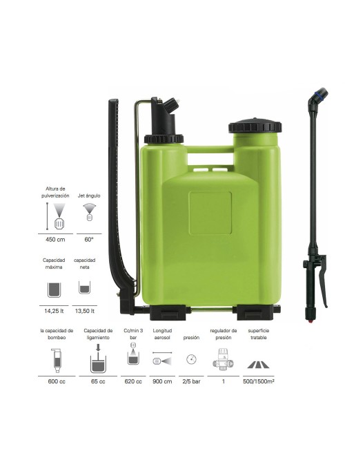 Pulverizador / vaporizador mochila 15 l