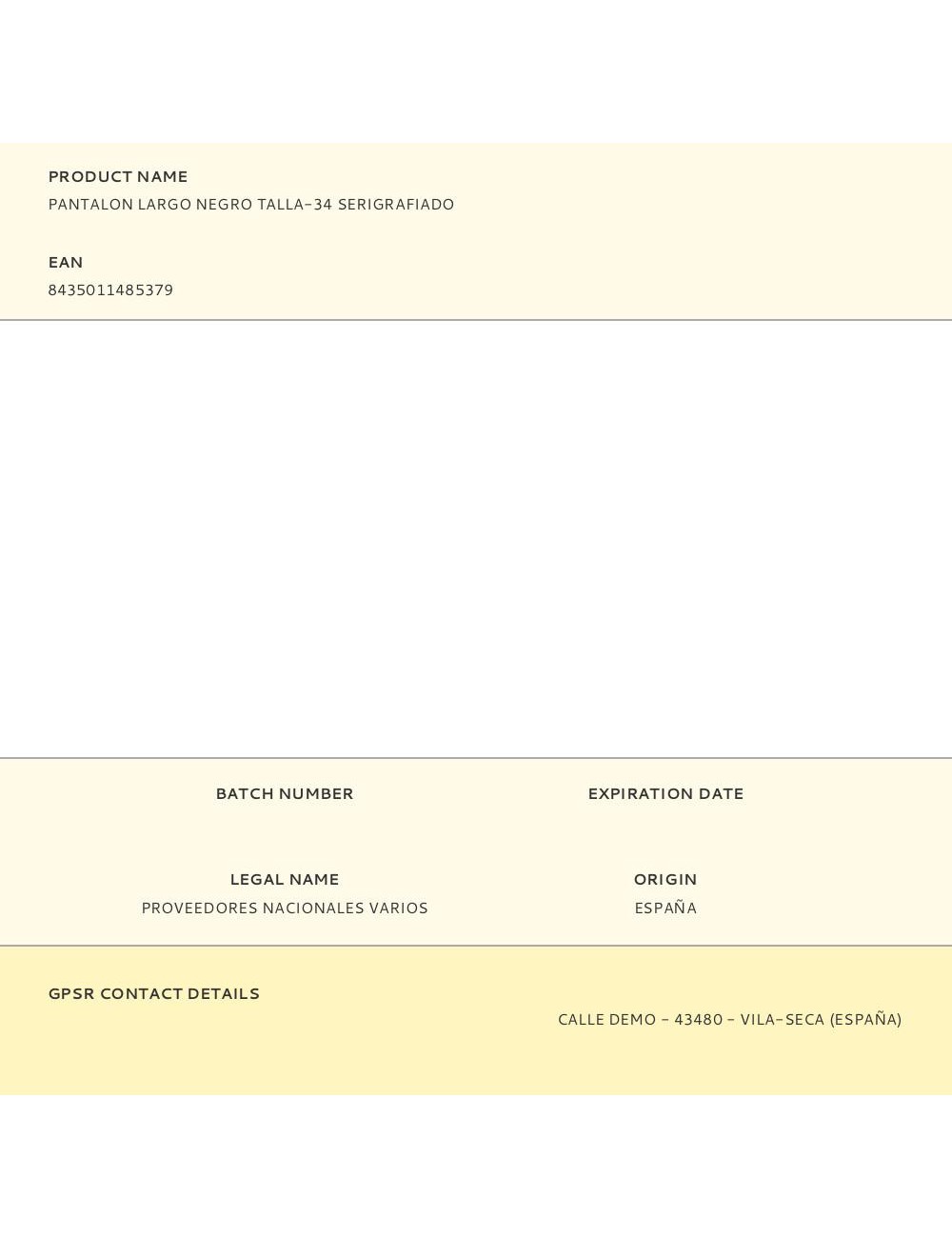 Pantalon largo negro talla-34 serigrafiado