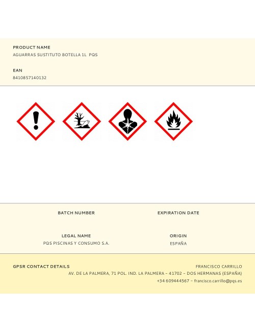 Aguarras sustituto botella 1l pqs