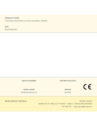 Telefono interfono 4+n veo universal fermax