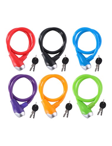 Candado de cable ø12mm 65cm dunlop colores / modelos surtidos