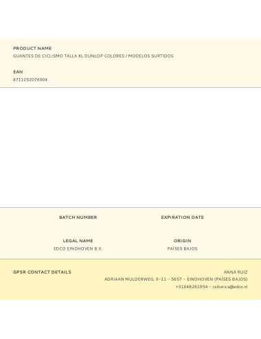 Guantes de ciclismo talla xl dunlop colores / modelos surtidos