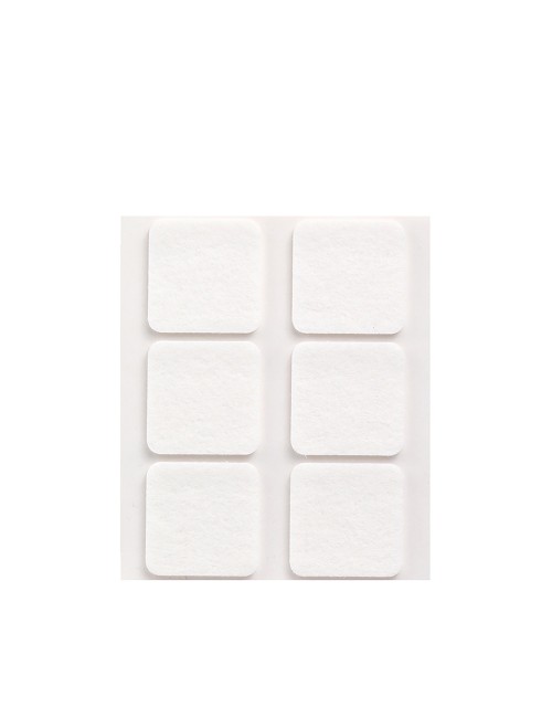 Pack 6 fieltros blanco sinteticos adhesivos 31x31mm plasfix inofix
