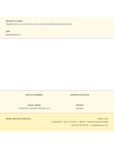 Trampa para la avispa velutina (asiática) preben 231609 massó