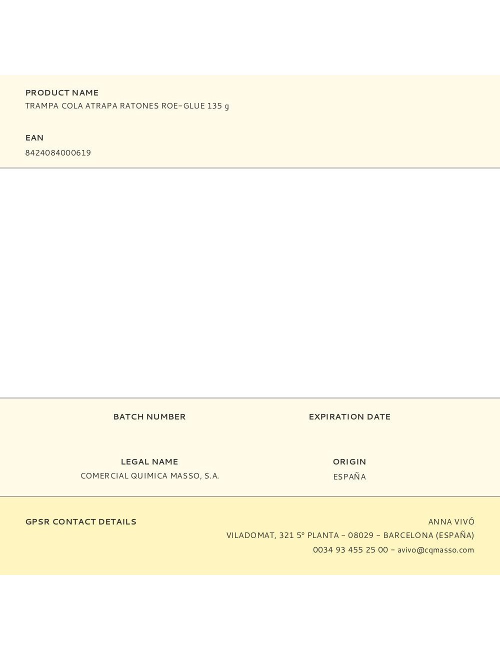 Trampa cola atrapa ratones roe-glue 135 g