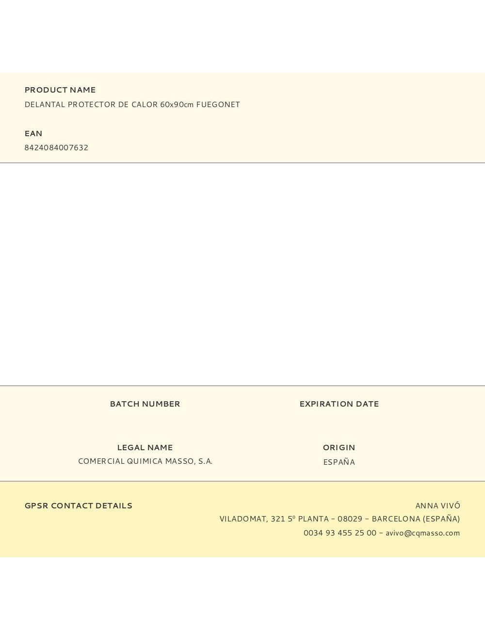 Delantal protector de calor 60x90cm fuegonet