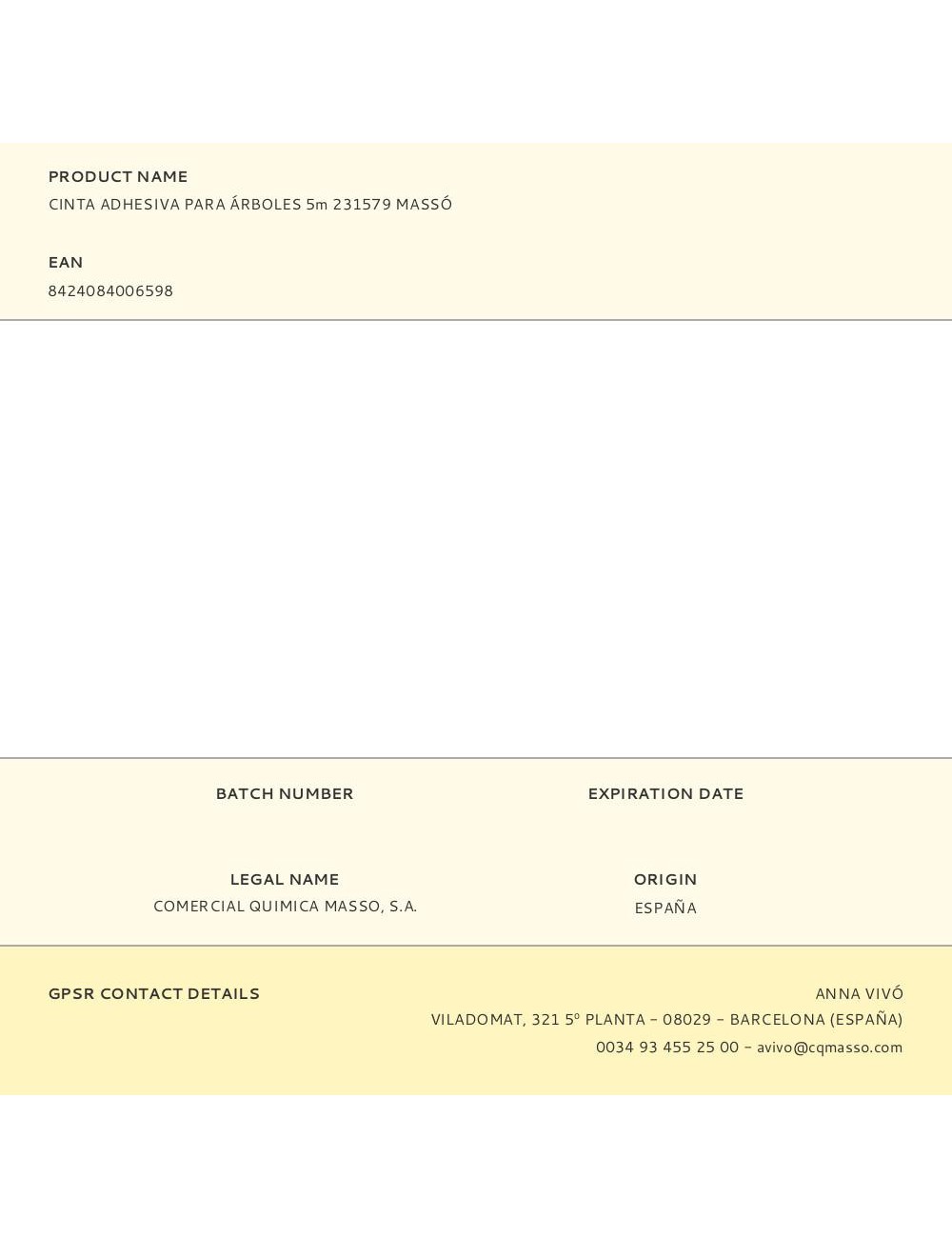Cinta adhesiva para árboles 5m 231579 massó