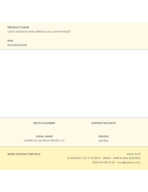 Cinta adhesiva para árboles 5m 231579 massó