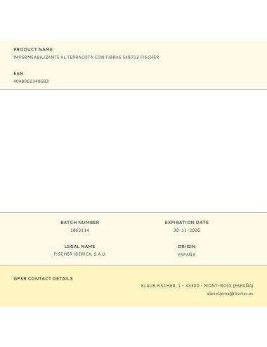 Impermeabilizante terracota con fibras 4 l