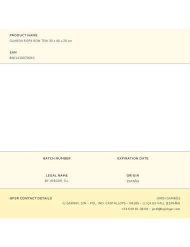 Guarda ropa bon ton 30 x 40 x 20 cm