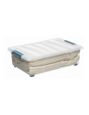 Caja katla transparente 28l con ruedas y asas ergonomicas 59 x 39 x 18,5 cm