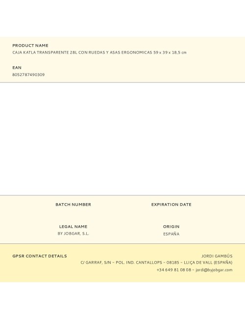 Caja katla transparente 28l con ruedas y asas ergonomicas 59 x 39 x 18,5 cm