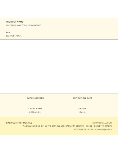 Cinturon waregem 115cm negro