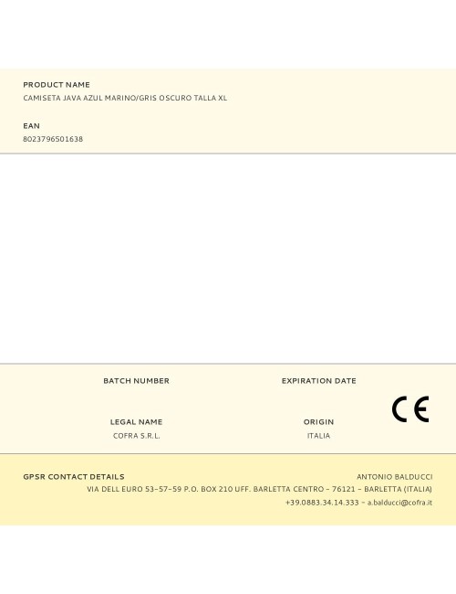 Camiseta java azul marino/gris oscuro talla xl