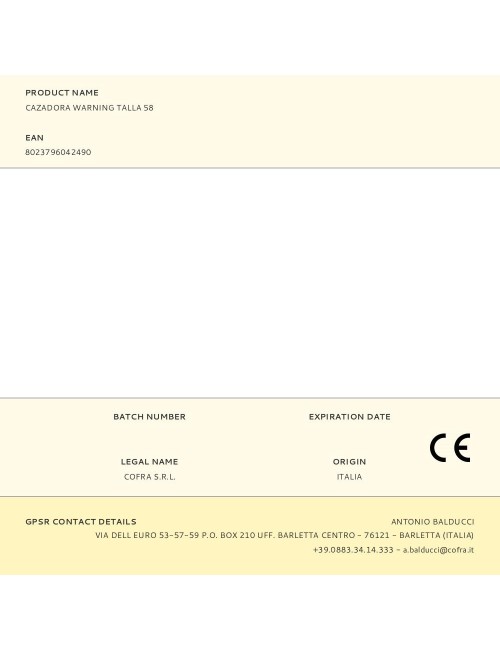 Cazadora warning talla 58