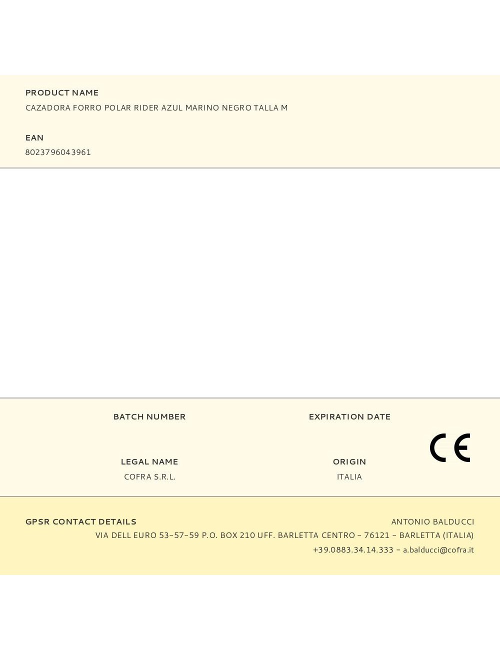 Cazadora forro polar rider azul marino negro talla m