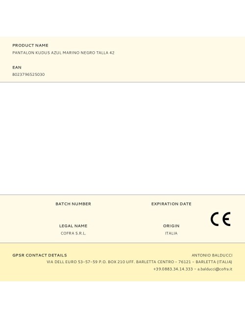 Pantalon kudus azul marino negro talla 42