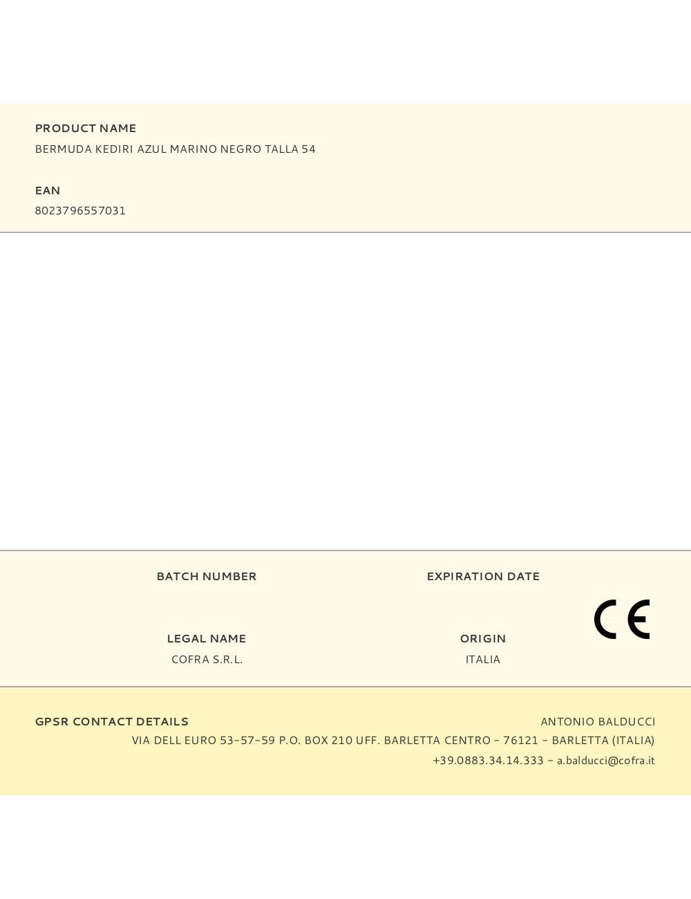 Bermuda kediri azul marino negro talla 54