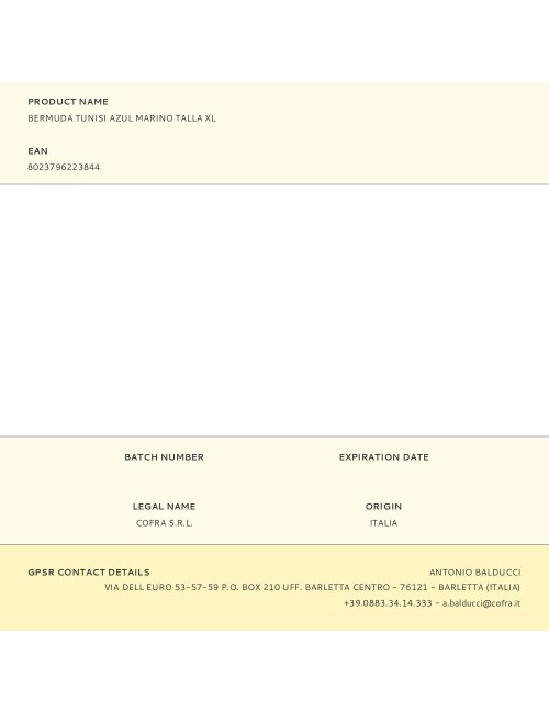 Bermuda tunisi azul marino talla xl