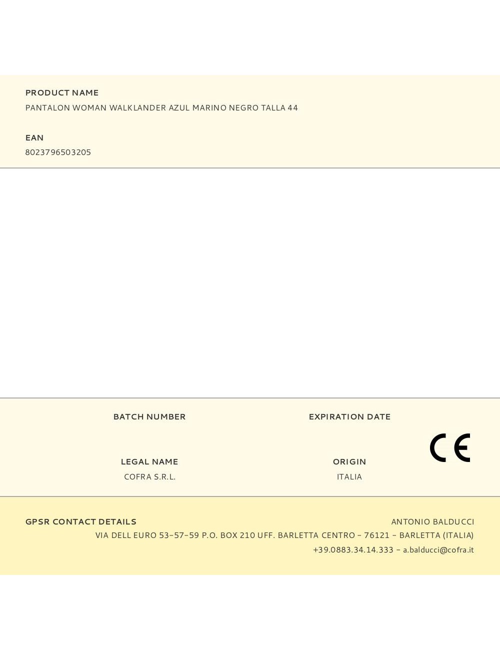 Pantalon woman walklander azul marino negro talla 44