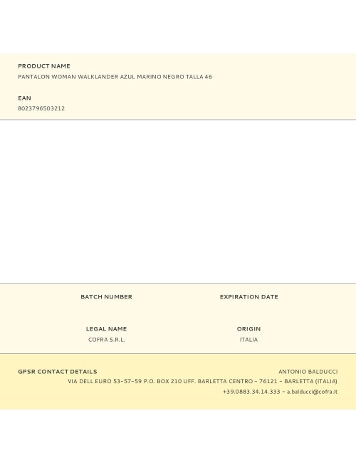 Pantalon woman walklander azul marino negro talla 46