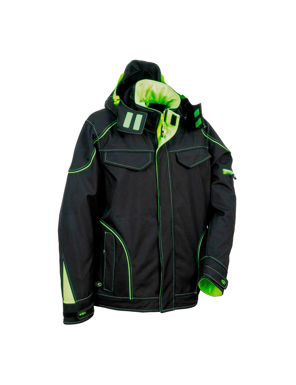 Cazadora softshell tecka negro lime talla 64