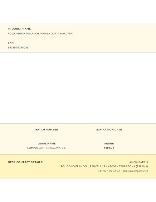 Polo negro talla-xxl manga corta bordado