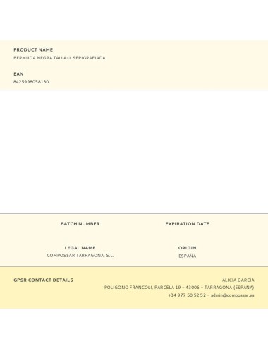 Bermuda negra talla-l serigrafiada