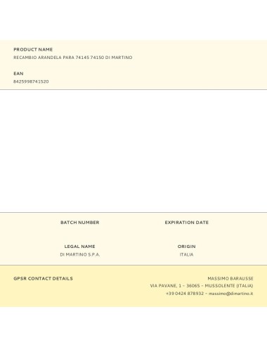 Recambio arandela para 74145 74150 di martino