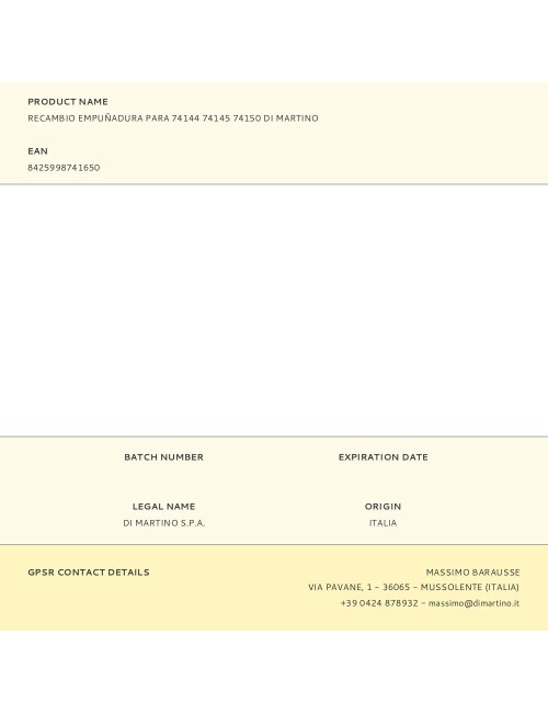 Recambio empuñadura para 74144 74145 74150 di martino