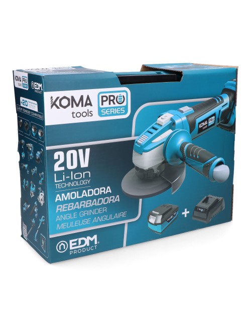 Kit amoladora 20 v con 1 bateria 4.0ah y cargador 08772. 28,9 x 27 cm. pro series battery