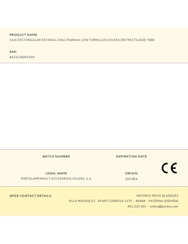 Caja rectangular estanca 230 x 180 x 88 mm con tornillos solera (retractilado) y686
