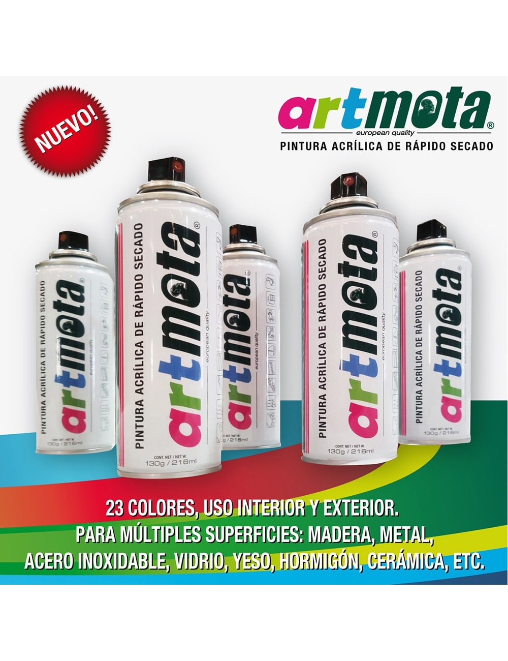 Pintura acrílica spray ral9003 blanco mate 216 ml
