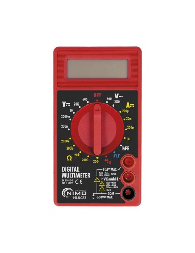 Multimetro digital 3 1/2 digitos cat.ii 600v nimo