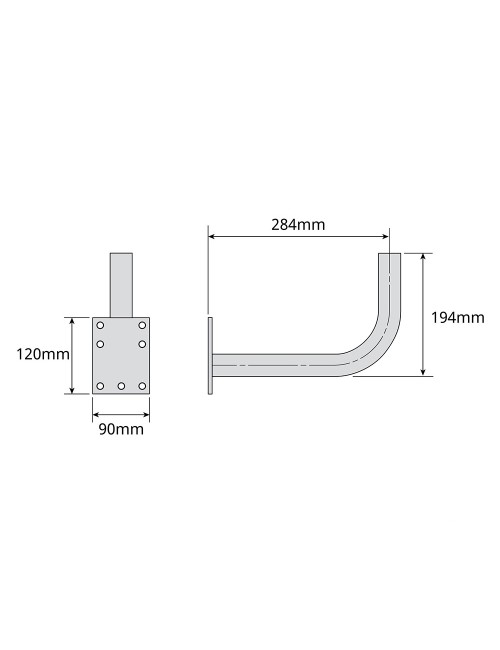 Soporte "l" 284x194mm ø35mm zinc+rpr televes
