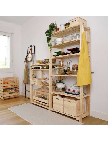 Estanteria alistonada evolution 5 pino macizo 76,5 x 38,5 x 174,5 cm