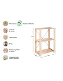 Estanteria alistonada evolution 3 pino macizo 111 x 76,7 x 43 cm