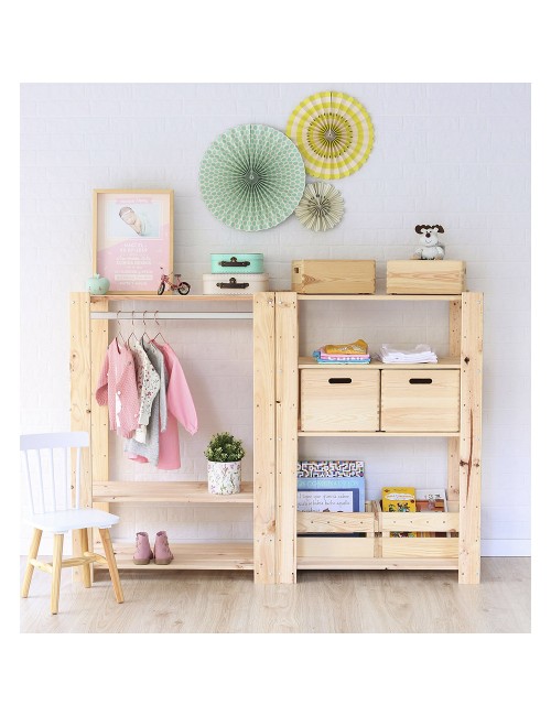 Estanteria alistonada evolution 3 pino macizo 111 x 76,7 x 43 cm