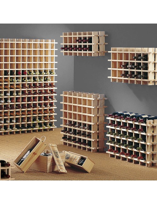 Botellero de pino macizo evolutivo rioja para 24 botellas 75 x 22 x 54 cm