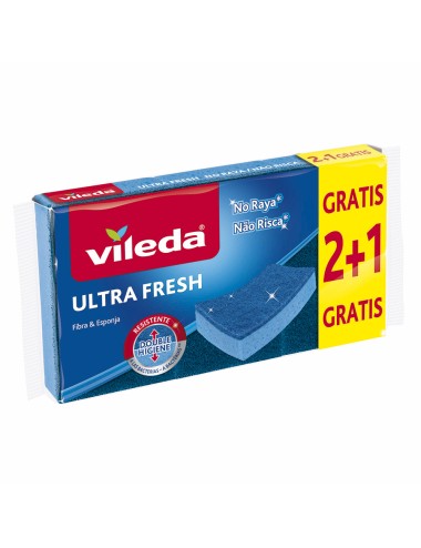 Estropajo ultra fresh no raya con esponja 2+1