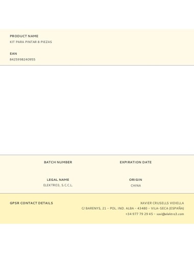 Kit para pintar 8 piezas