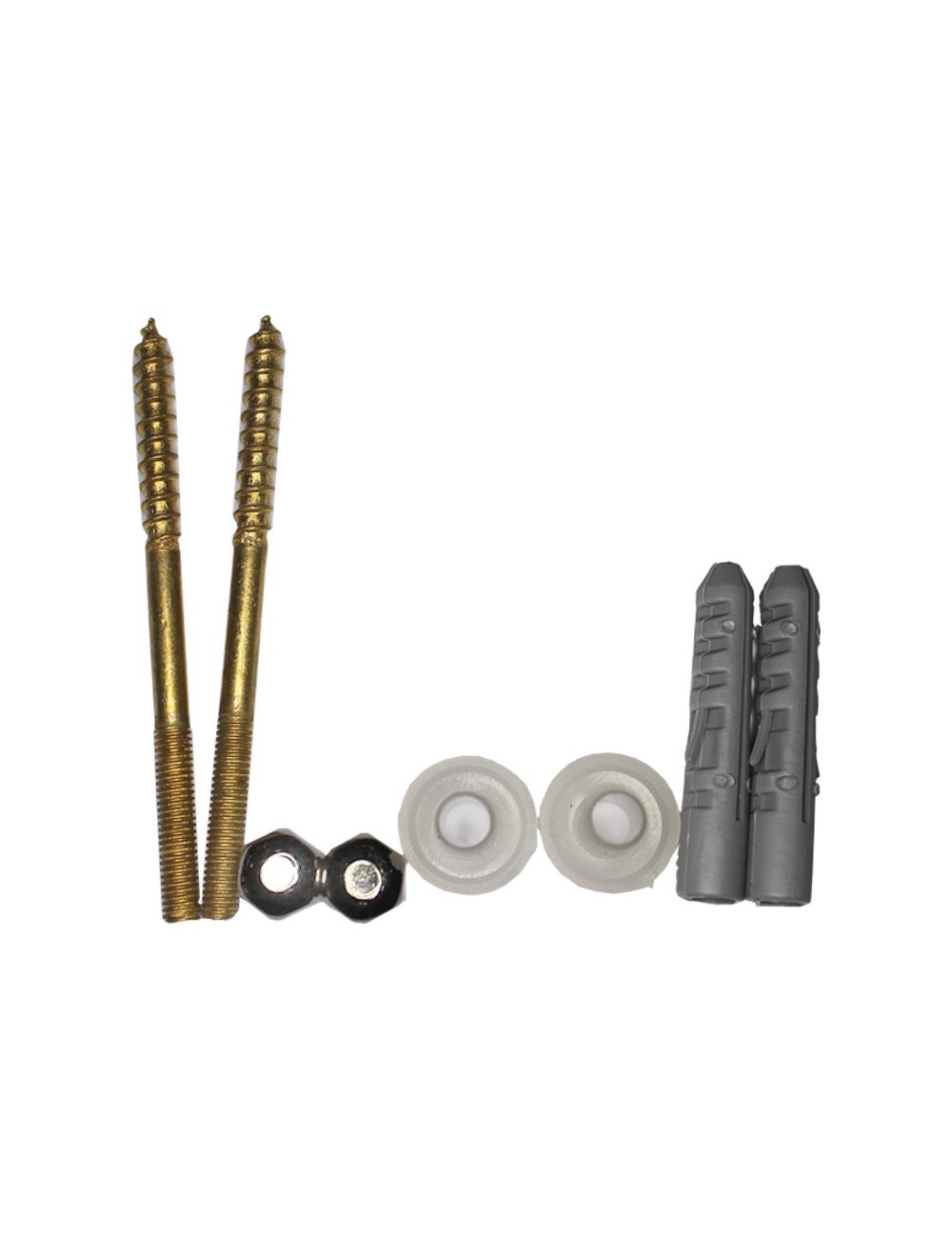 Juego de tornillos de wc de laton m5x75mm (envasado) Juego de tornillos de wc de laton m5x75mm (envasado)