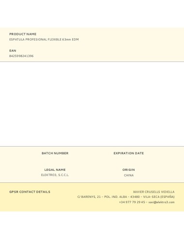 Espatula profesional flexible 63mm edm