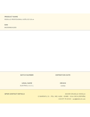 Rodillo profesional acrílico 18 cm