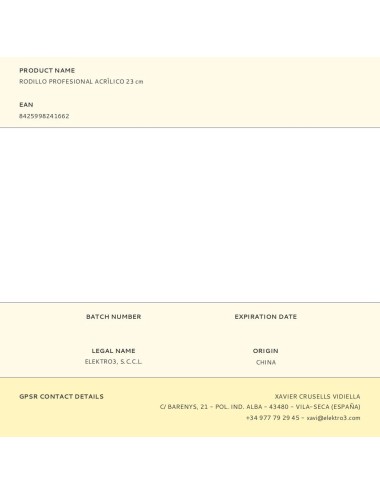 Rodillo profesional acrílico 23 cm