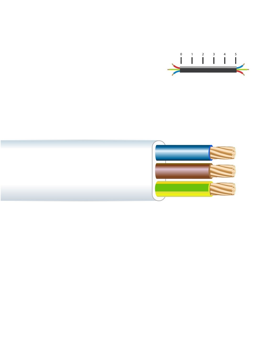 Manguera plana 3x1mm blanca flexible (audio) h05 vv-f euro/m Manguera plana 3x1mm blanca flexible (audio) h05 vv-f euro/m