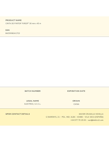 Cinta de pintor "kreep" 30 mm x 45 m