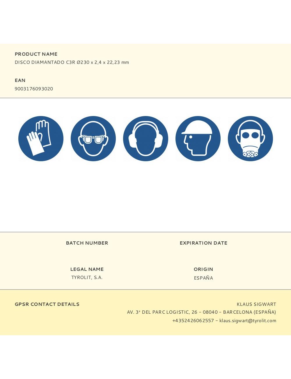 Disco diamantado c3r ø230 x 2,4 x 22,23 mm